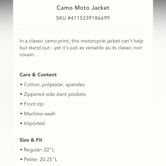Anthropologie Camo Moto Jacket size small - Picture 2 of 7
